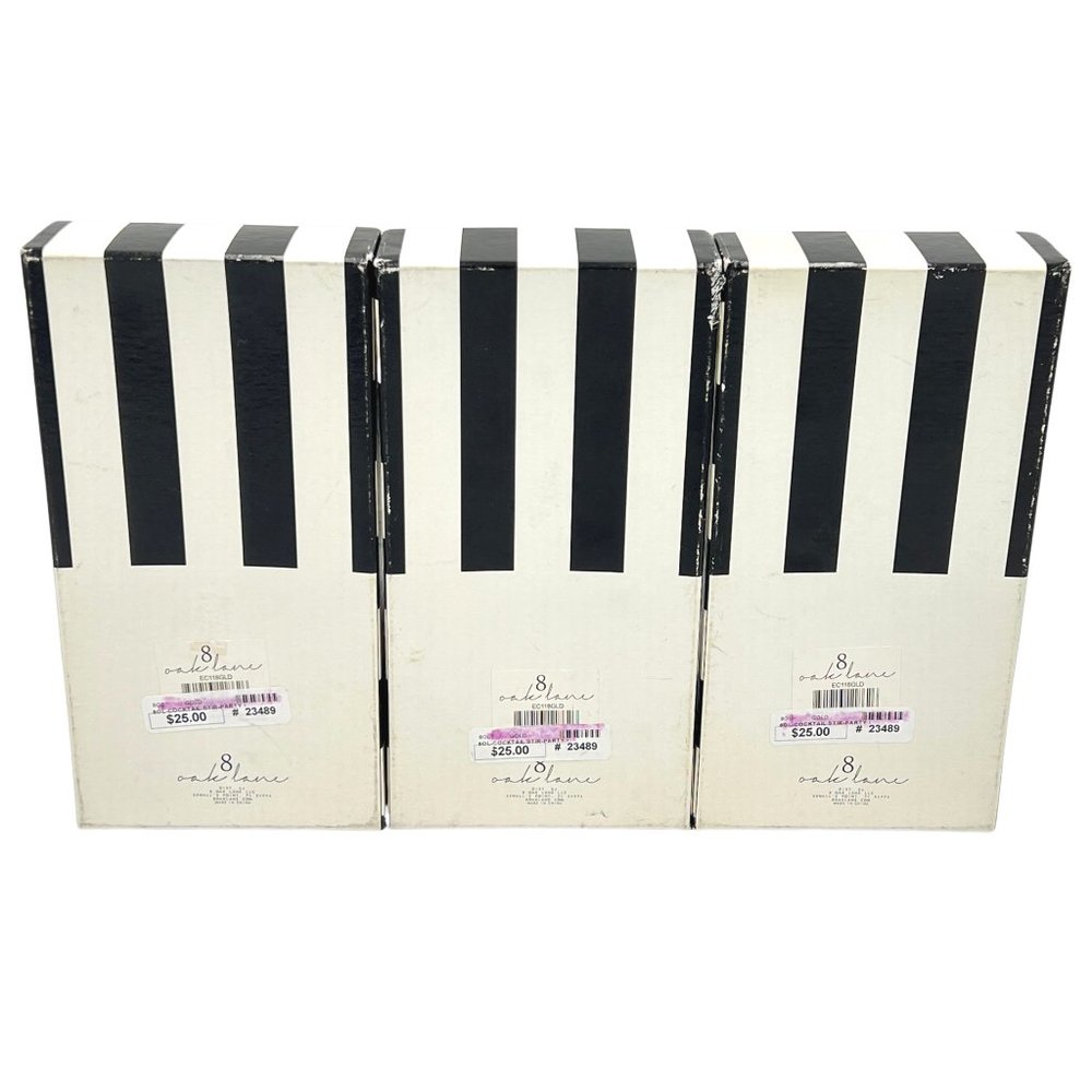8 OAK LANE Set of 6 Gold "Party" Cocktail Drink Acrylic Stir Sticks NIB - Picture 7 of 8